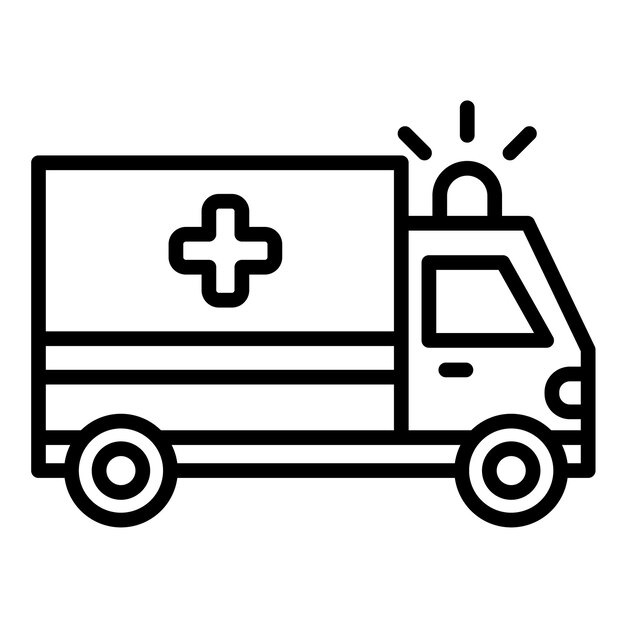 Estilo de ilustración del vector de la ambulancia