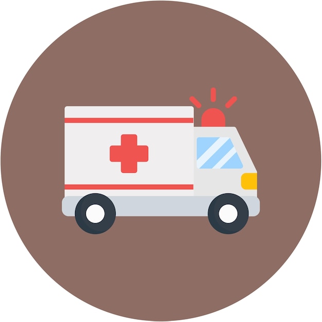 Vector estilo de ilustración del vector de la ambulancia