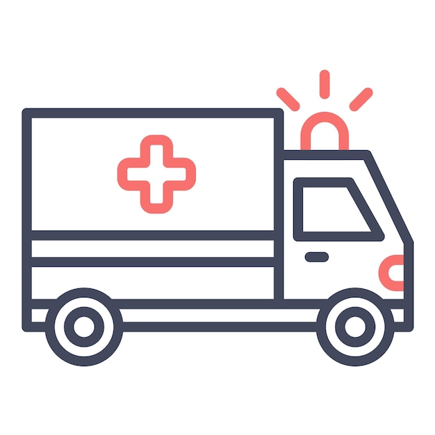 Estilo de ilustración del vector de la ambulancia