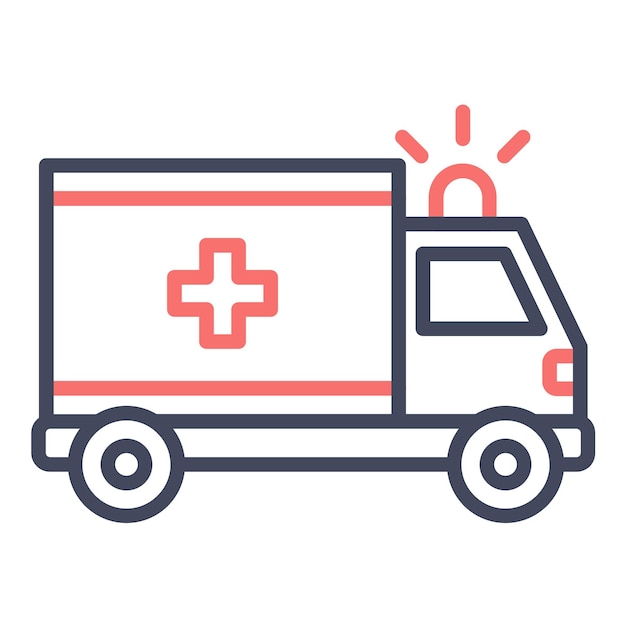 Estilo de ilustración del vector de la ambulancia
