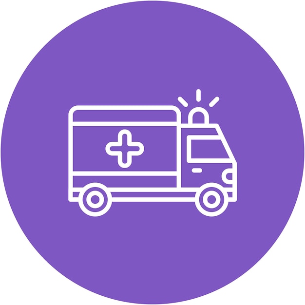 Estilo de ilustración del vector de la ambulancia
