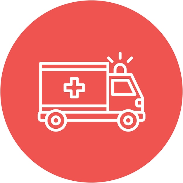 Estilo de ilustración del vector de la ambulancia