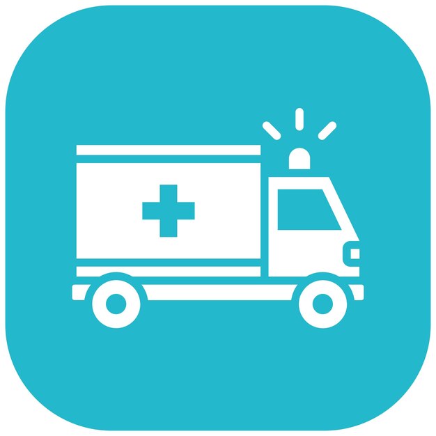 Estilo de ilustración del vector de la ambulancia
