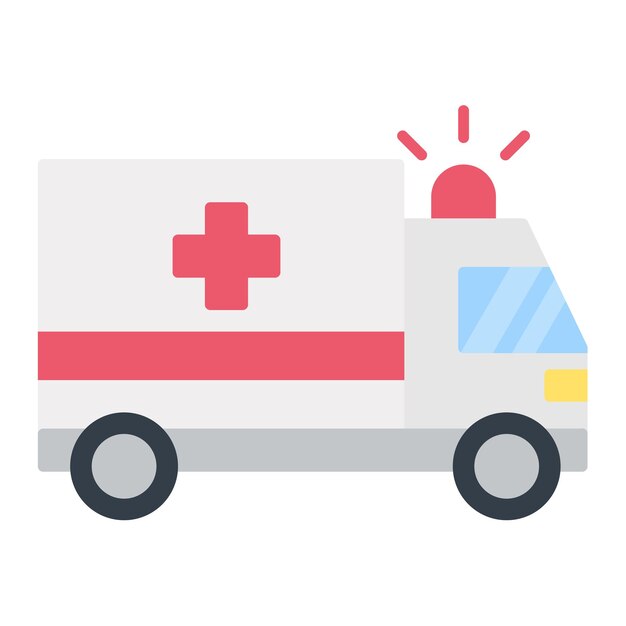 Estilo de ilustración del vector de la ambulancia
