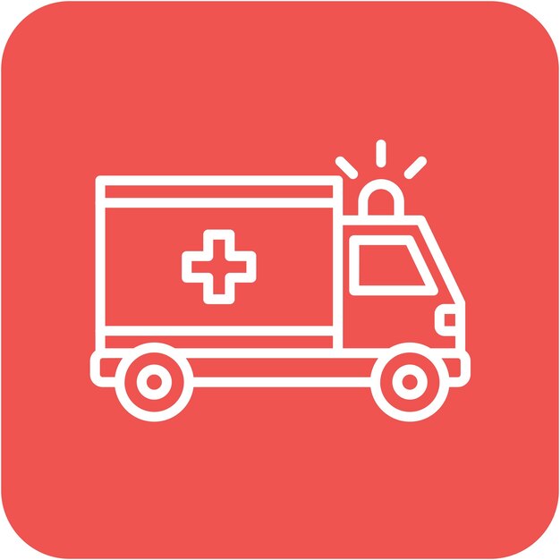Estilo de ilustración del vector de la ambulancia