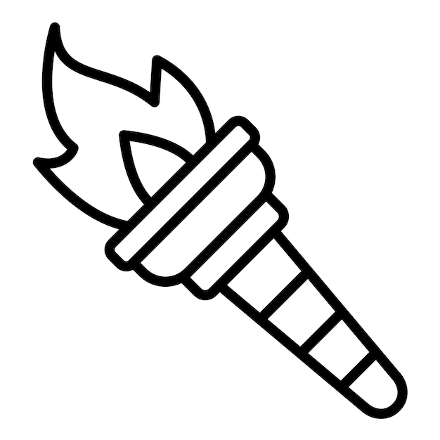 Estilo de ilustración del vector de la antorcha olímpica
