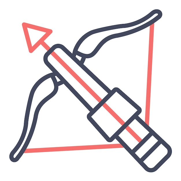 Estilo de ilustración del vector de arco cruzado