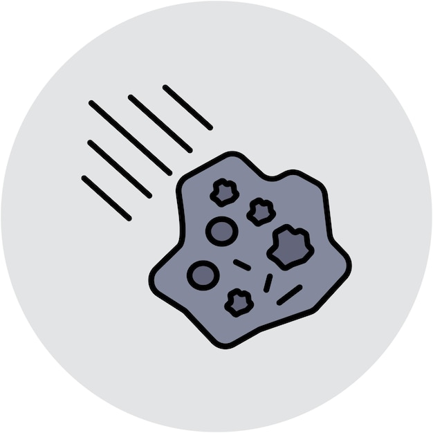 Estilo de la ilustración del vector de asteroides