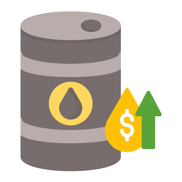 Estilo de ilustración del vector de aumento del precio del petróleo
