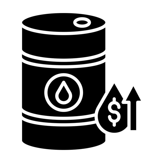Estilo de ilustración del vector de aumento del precio del petróleo