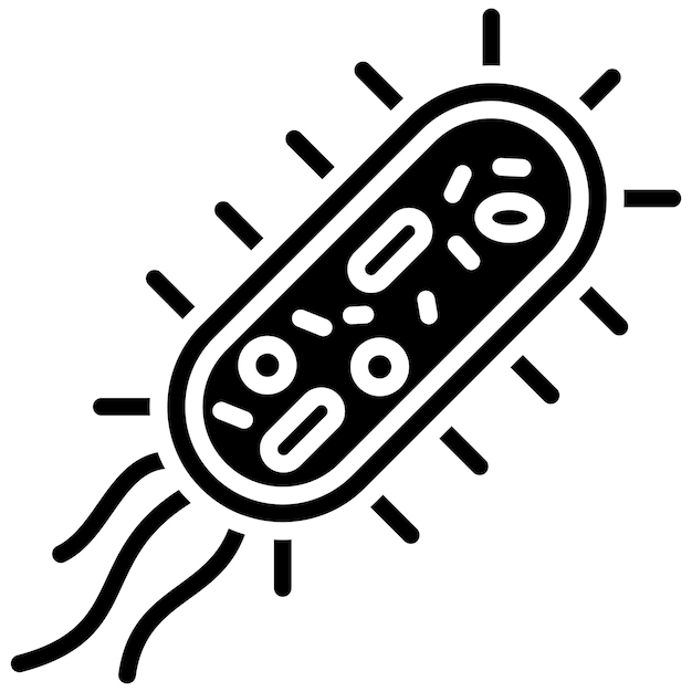 Estilo de ilustración del vector de bacterias