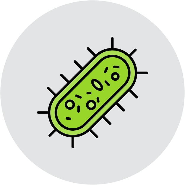Estilo de ilustración del vector de las bacterias