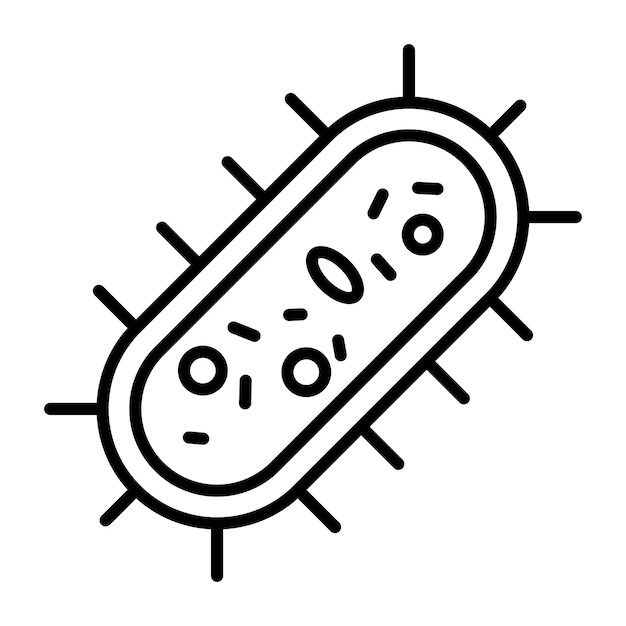 Estilo de ilustración del vector de las bacterias
