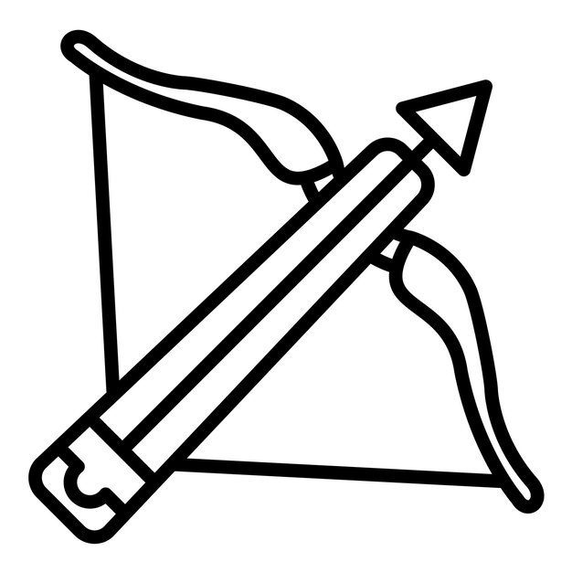 Estilo de la ilustración del vector de la ballesta