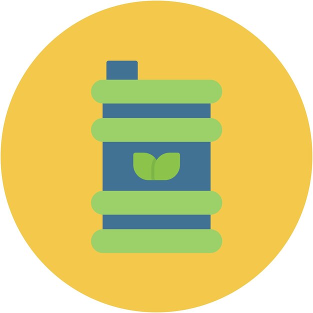 Estilo de ilustración del vector del barril de biocombustible