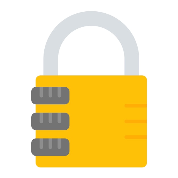 Estilo de ilustración del vector de bloqueo de números