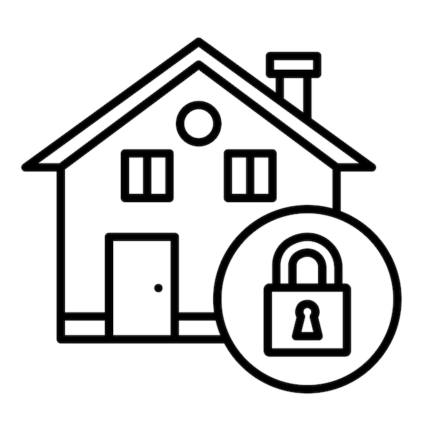 Estilo de ilustración del vector de bloqueo de propiedades