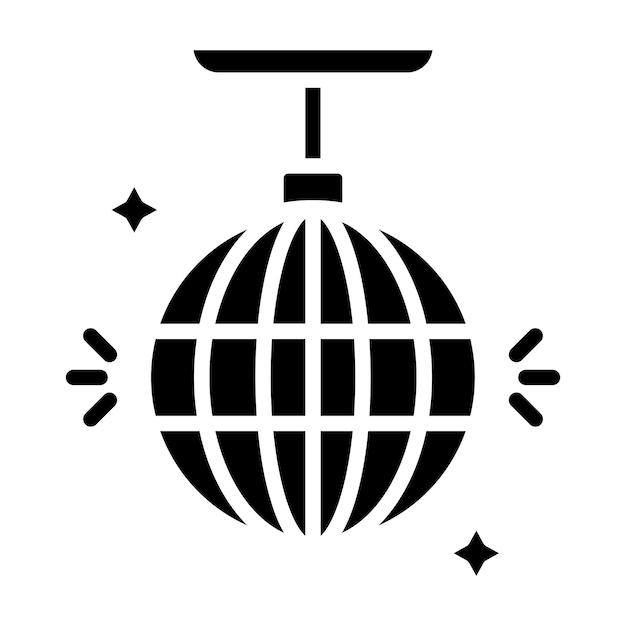 Estilo de ilustración del vector de la bola de discoteca