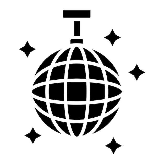 Estilo de ilustración del vector de la bola de discoteca