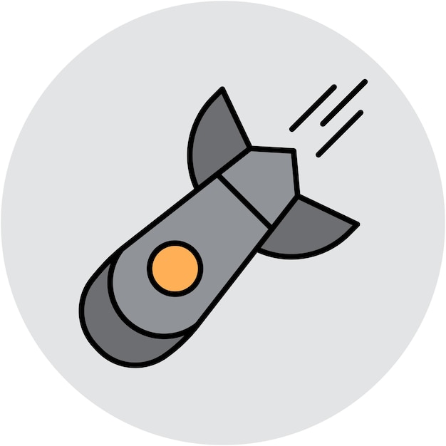 Estilo de ilustración del vector de la bomba atómica