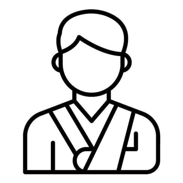 Estilo de la ilustración del vector del brazo roto