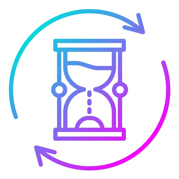 Estilo de ilustración del vector de bucle de tiempo