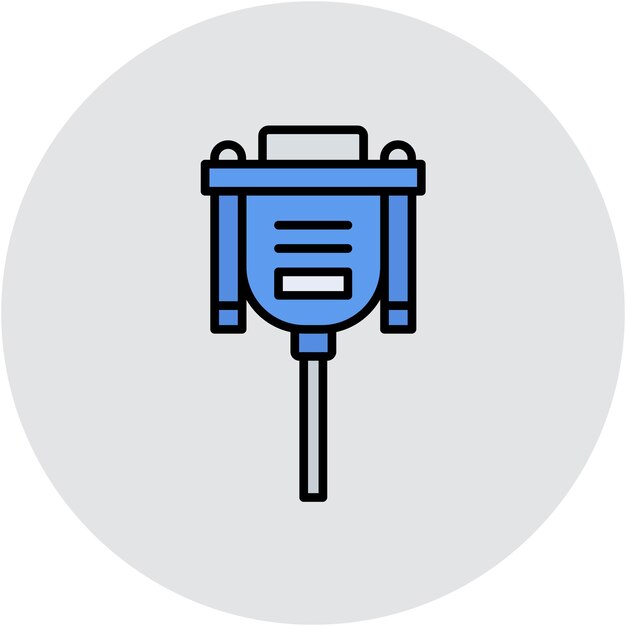 Estilo de ilustración del vector de cables Vga