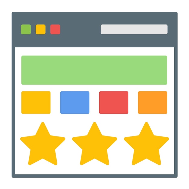 Estilo de ilustración del vector de calificación del sitio web