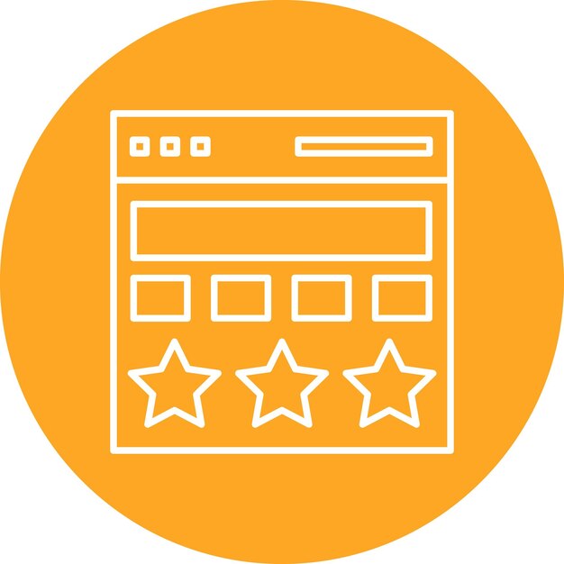 Estilo de ilustración del vector de calificación del sitio web