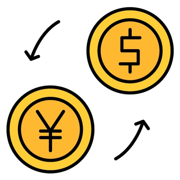 Estilo de ilustración del vector de cambio de dinero