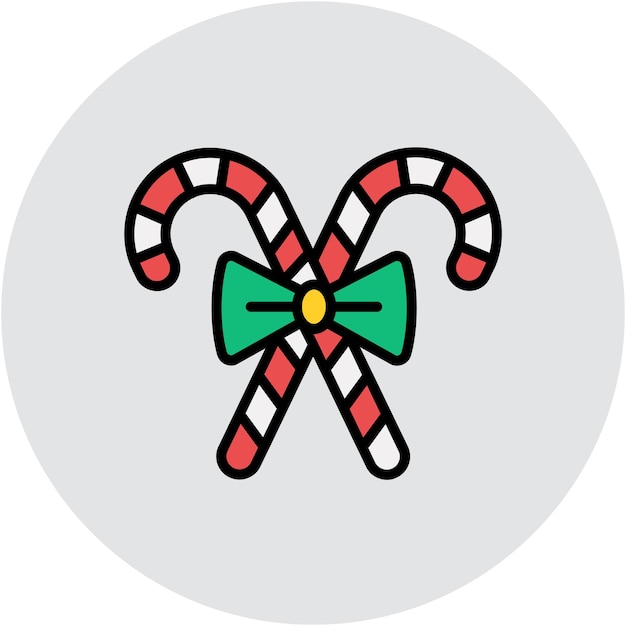 Estilo de ilustración del vector de la caña de caramelo