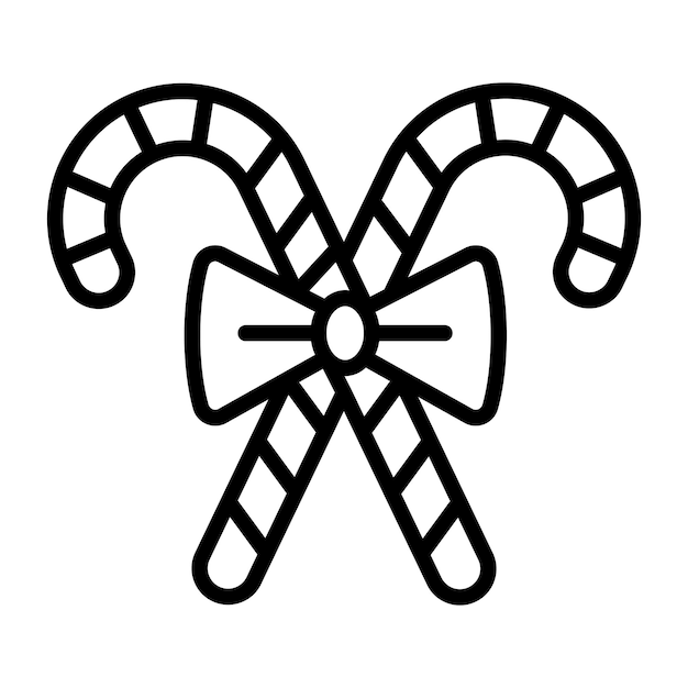 Estilo de ilustración del vector de la caña de caramelo