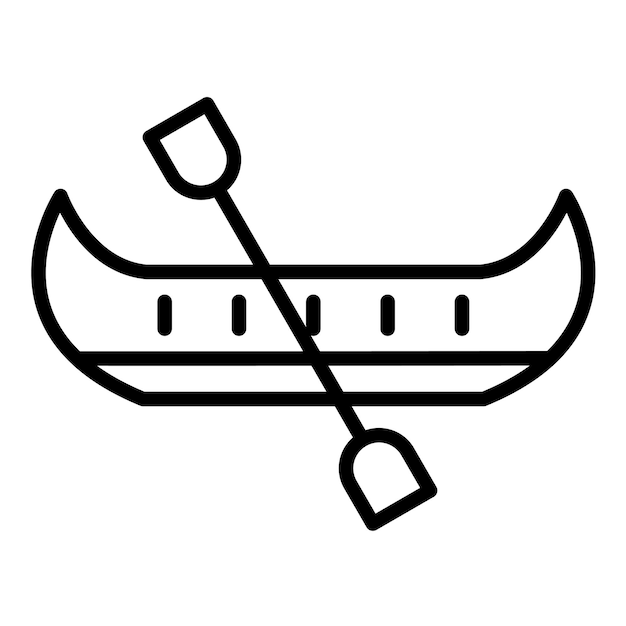 Estilo de ilustración del vector de la canoa