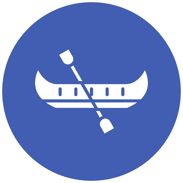 Estilo de ilustración del vector de la canoa