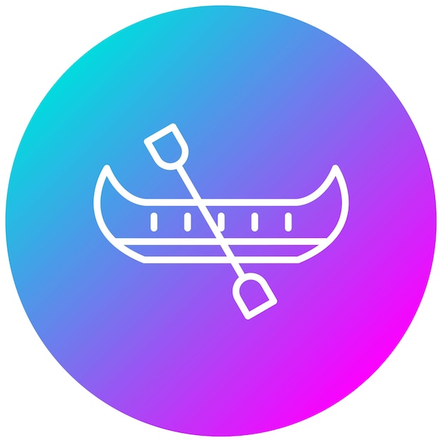 Estilo de ilustración del vector de la canoa