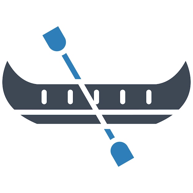 Estilo de ilustración del vector de la canoa