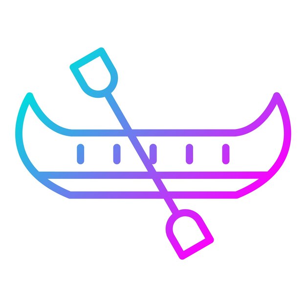 Estilo de ilustración del vector de la canoa