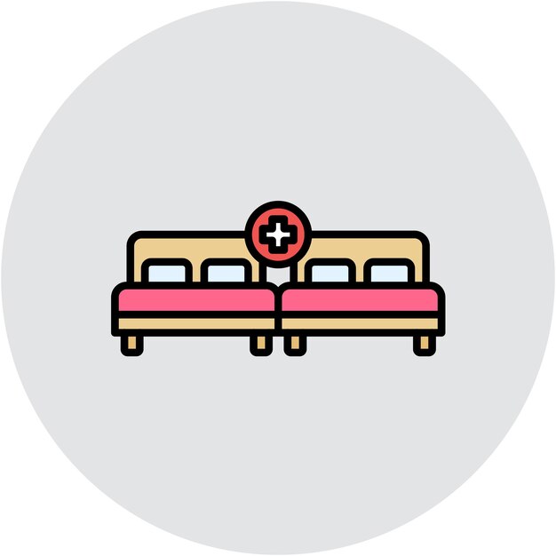 Estilo de ilustración del vector de capacidad del hotel