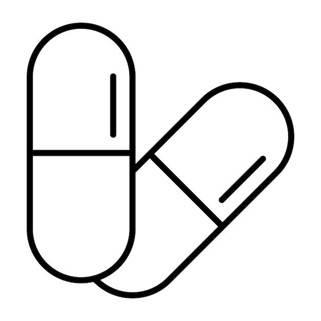 Estilo de la ilustración del vector de la cápsula