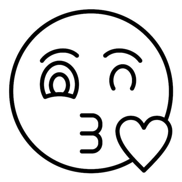 Estilo de ilustración del vector de la cara soplando un beso