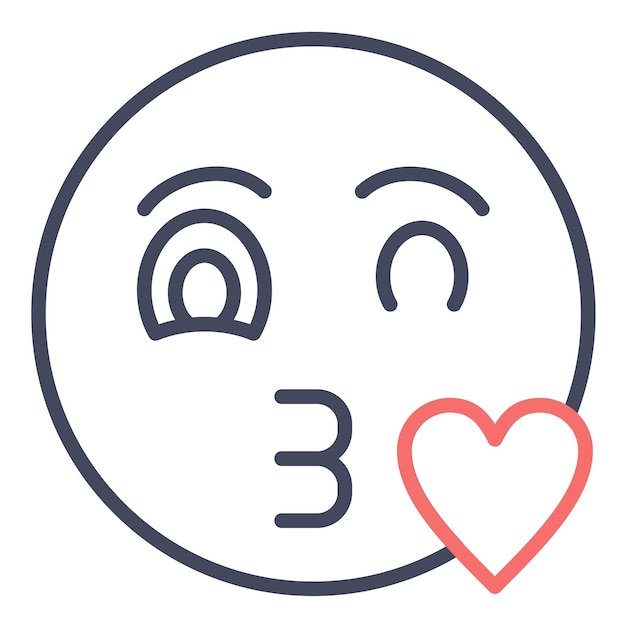 Estilo de ilustración del vector de la cara soplando un beso