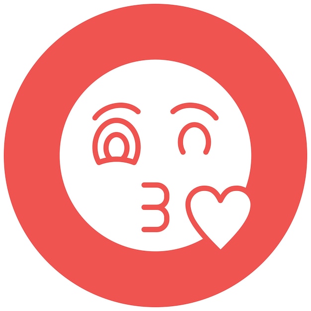Estilo de ilustración del vector de la cara soplando un beso
