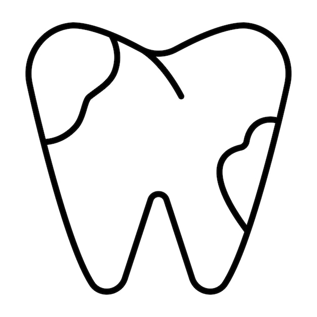 Estilo de ilustración del vector de la caries dental