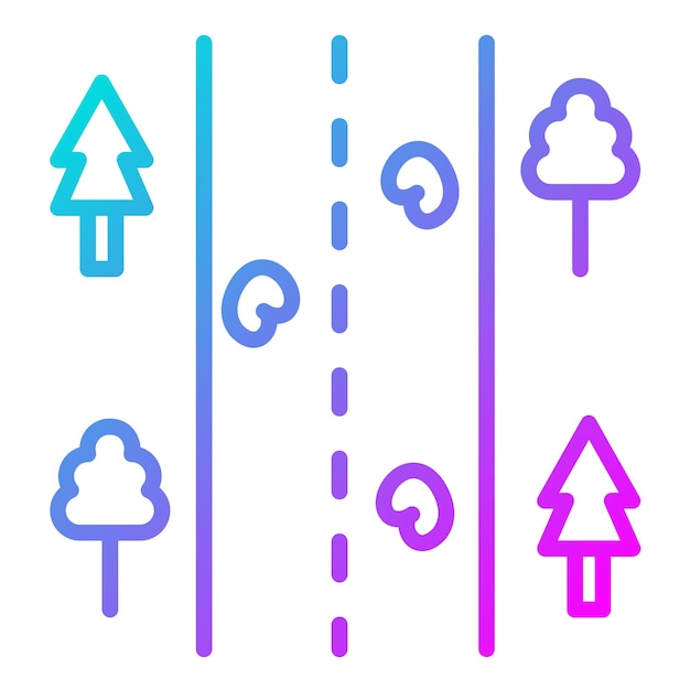 Estilo de ilustración del vector de carretera sin sellar