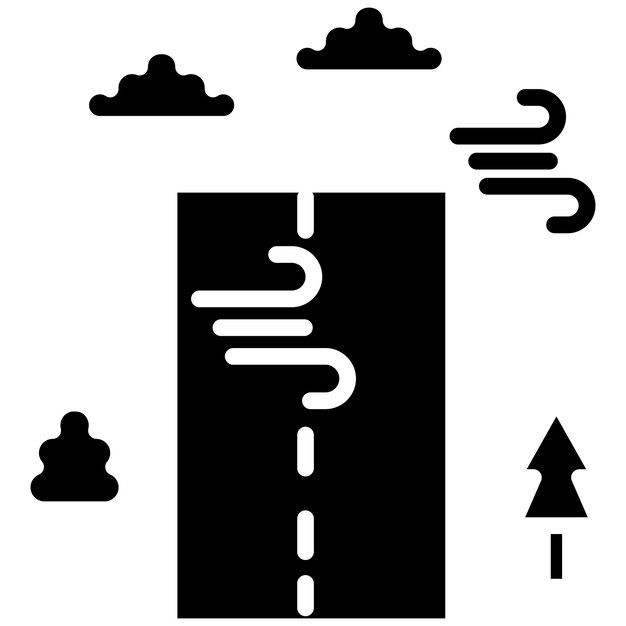 Estilo de ilustración del vector de la carretera de viento