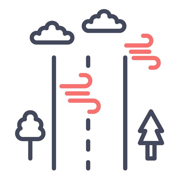 Estilo de ilustración del vector de la carretera de viento