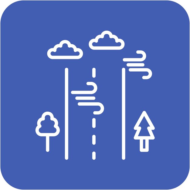 Estilo de ilustración del vector de la carretera de viento