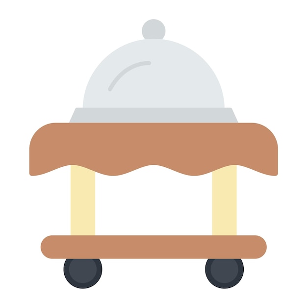 Estilo de la ilustración del vector del carrito de servicio