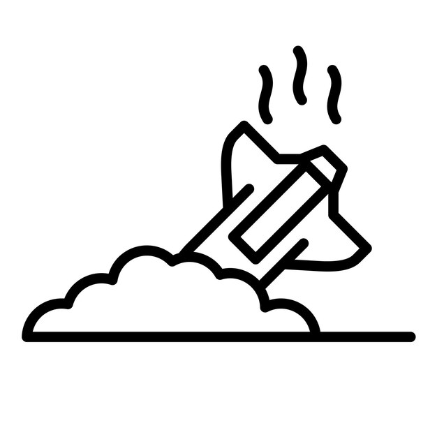 Estilo de ilustración del vector de choque de la nave espacial