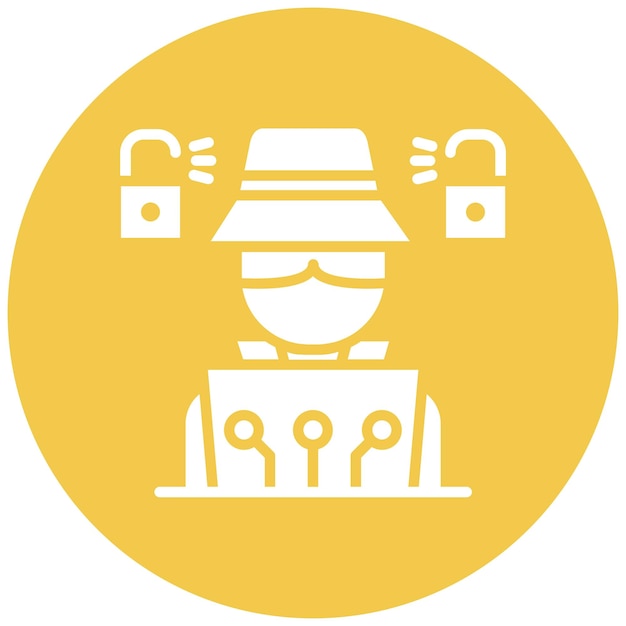 Estilo de ilustración del vector de ciberataque